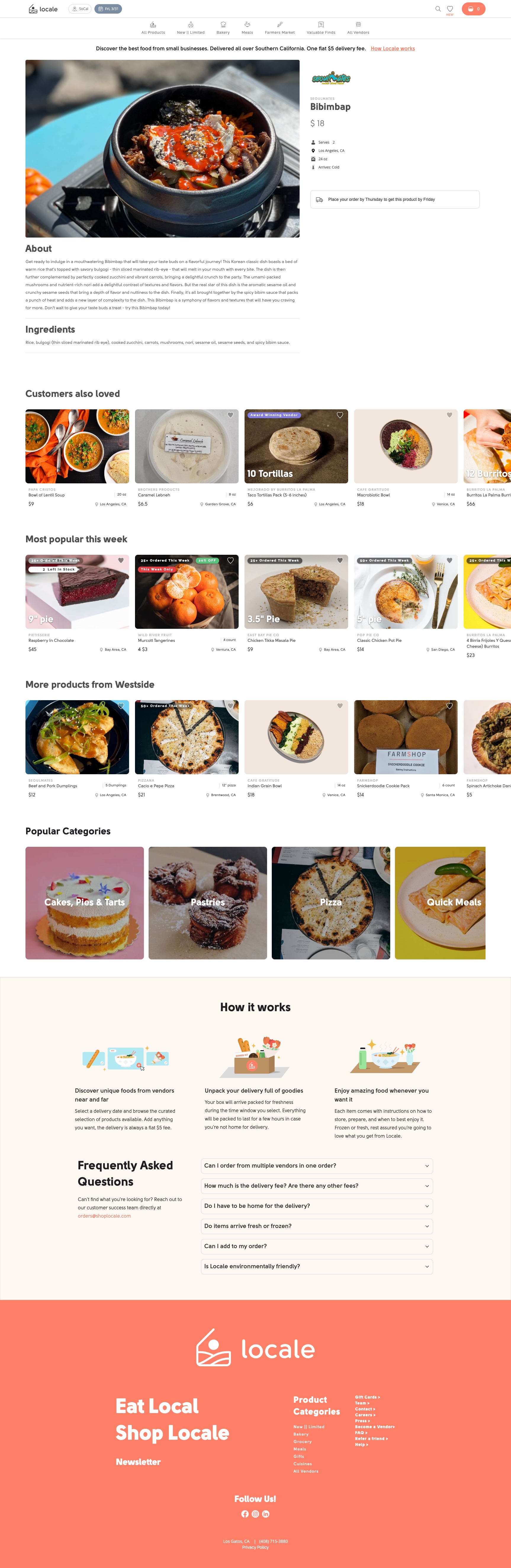 Product page for some bibimbap