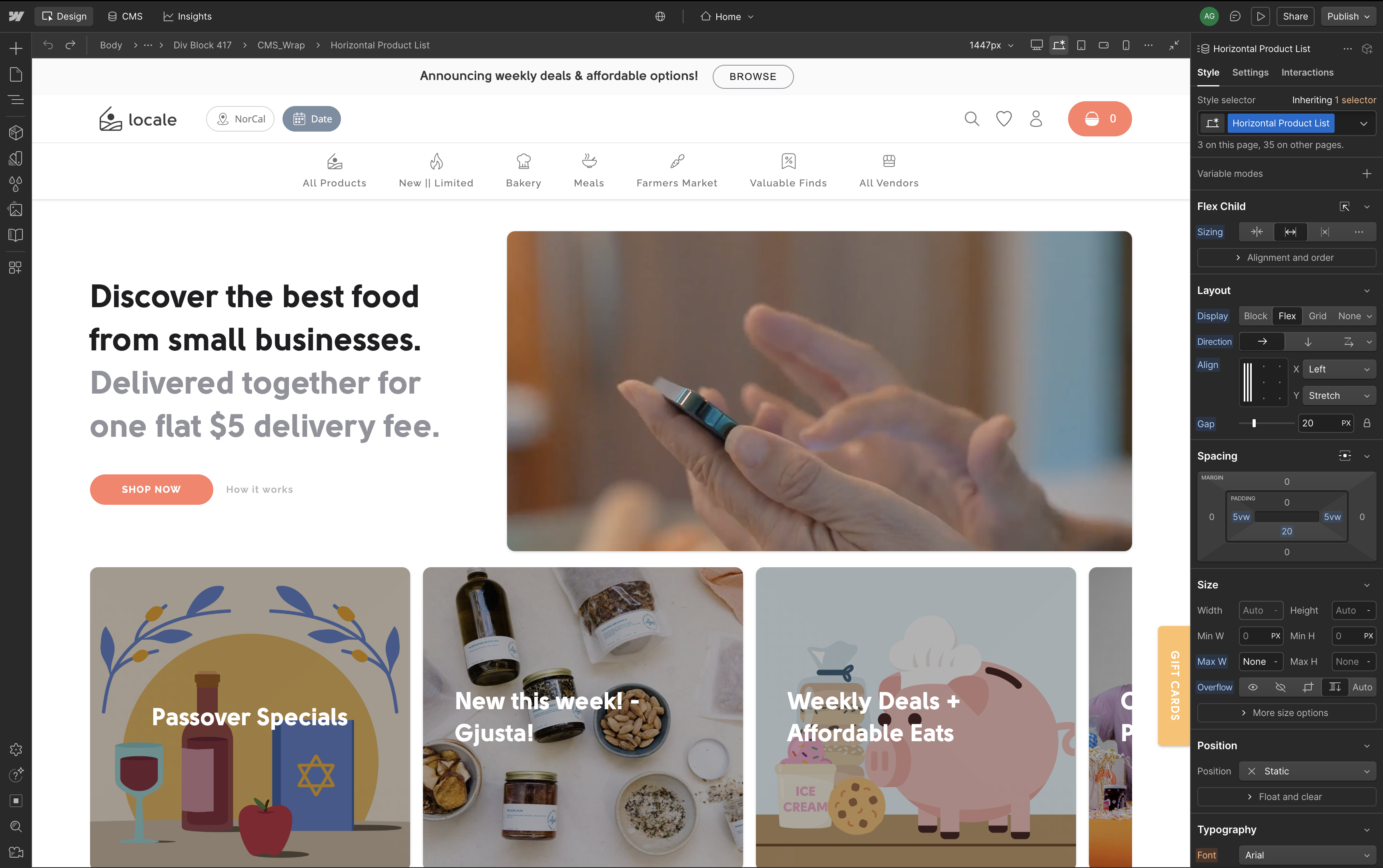 Webflow dashboard